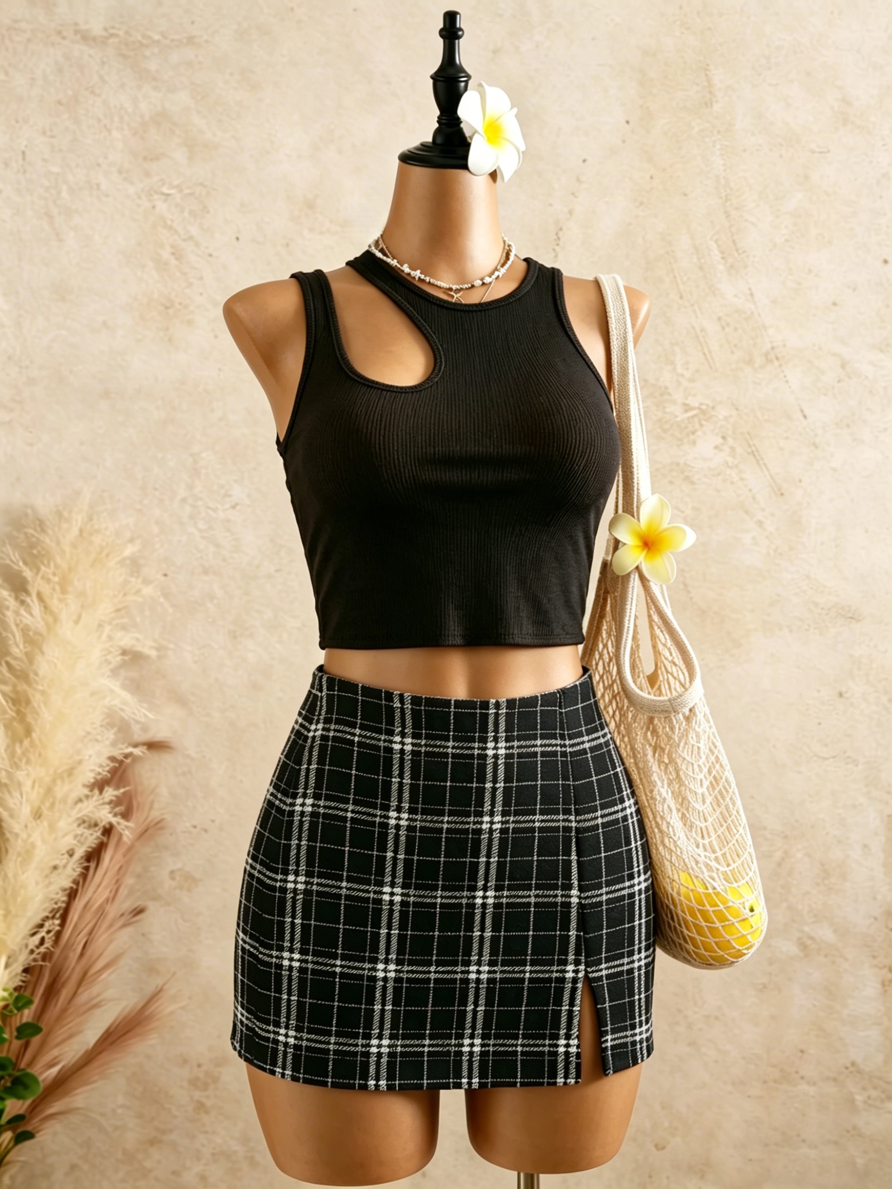 2 Piece Outfits Women Cutout R - Tank Top Ribbed avaliação e preço