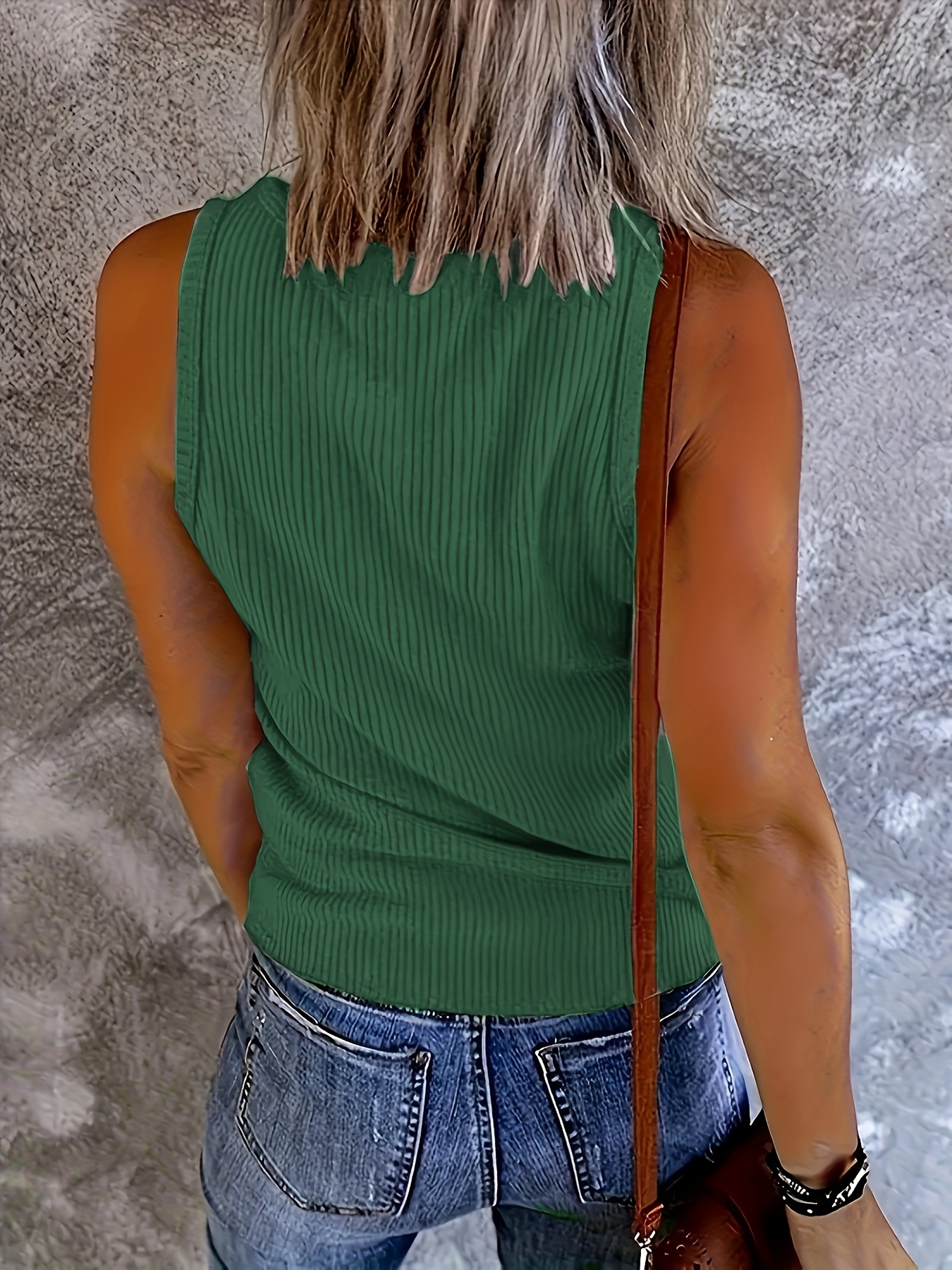 Plus Size Women Green Ribbed K - Tank Top Ribbed avaliação e preço