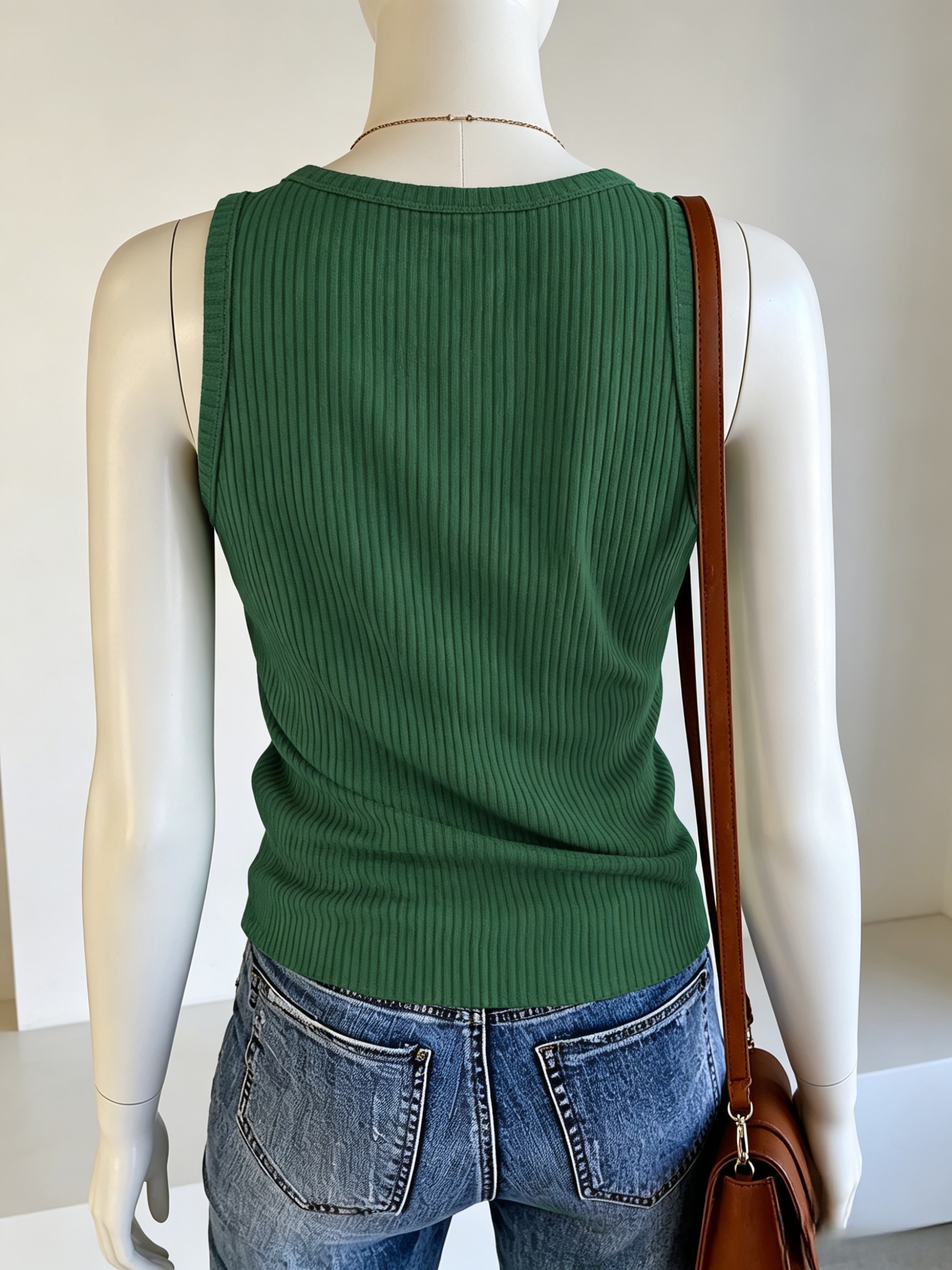 Plus Size Women Green Ribbed K - Tank Top Ribbed avaliação e preço