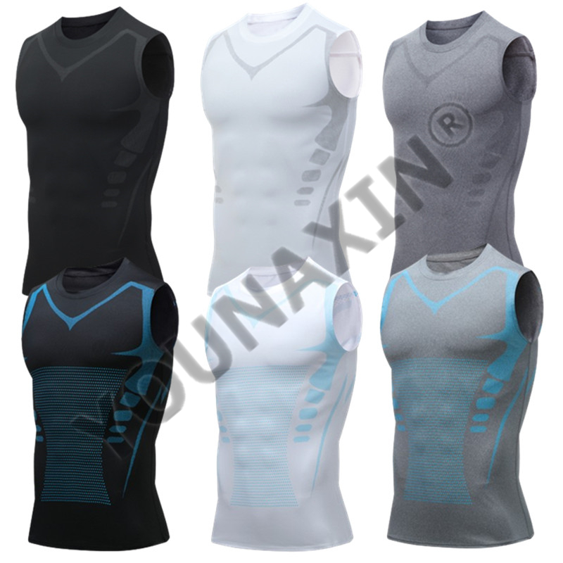 3 Pieces Men's Sleeveless T-Sh - T Shirt Tight Fit avaliação e preço
