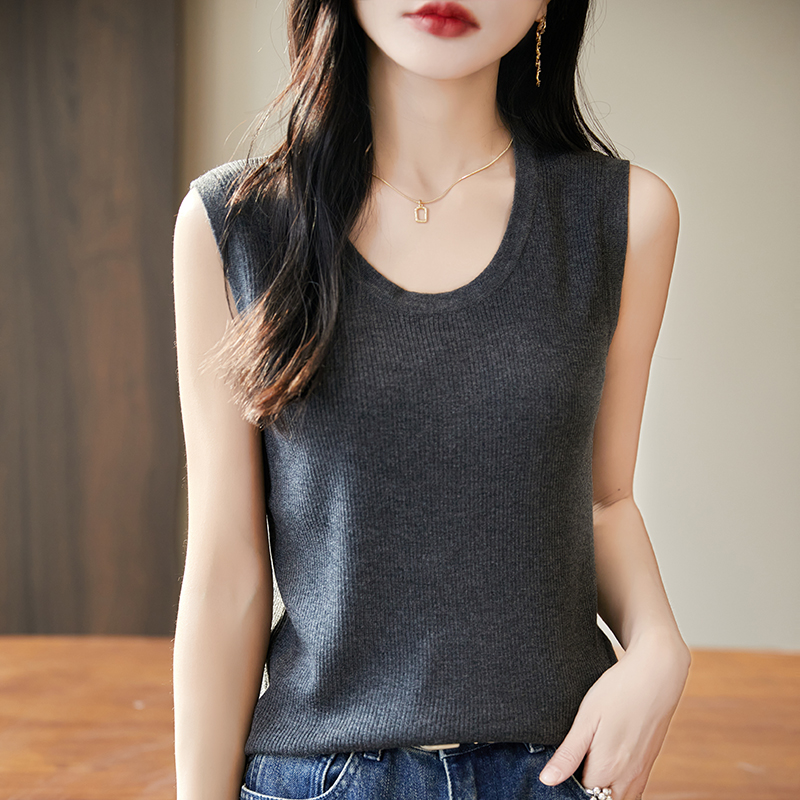 WinvyNee Women Deep Crew Neck  - Tank Top Ribbed avaliação e preço