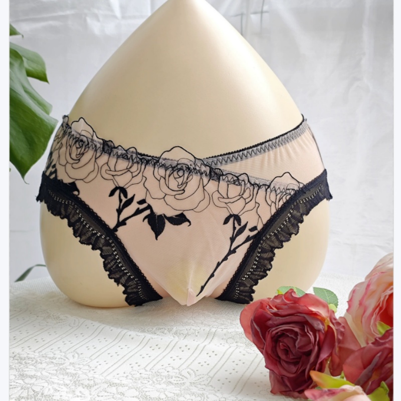 Men's Elegant Embroidery Lace  - Pouch Boxer Pouch avaliação e preço
