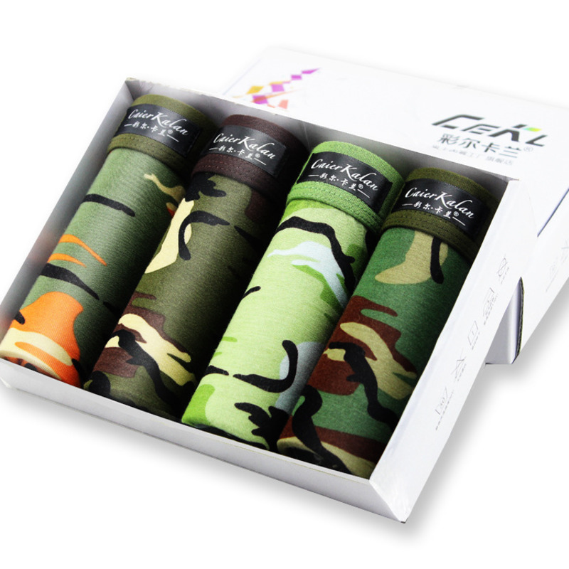 4pcs/lot Camouflage Boxer Men  - Multi Pack Underwear avaliação e preço