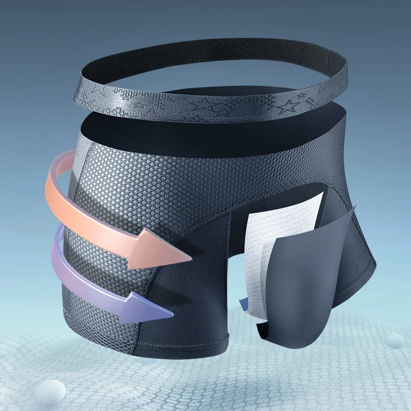 Men's underwear, men's ice sil - Mesh Sport Boxer avaliação e preço