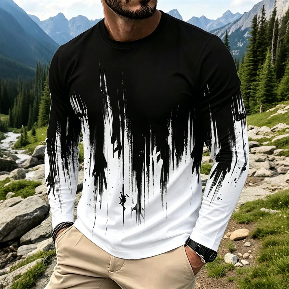 Men's Gradient Ink Splash Long - Base Layer Top avaliação e preço