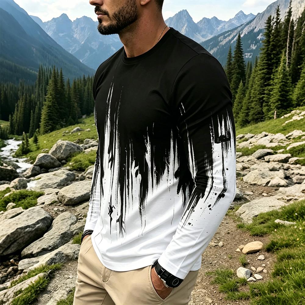 Men's Gradient Ink Splash Long - Base Layer Top avaliação e preço