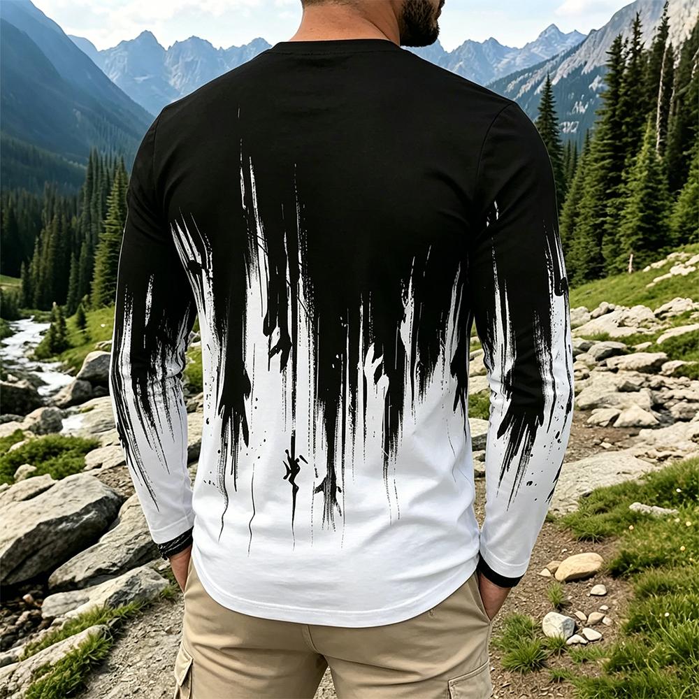 Men's Gradient Ink Splash Long - Base Layer Top avaliação e preço