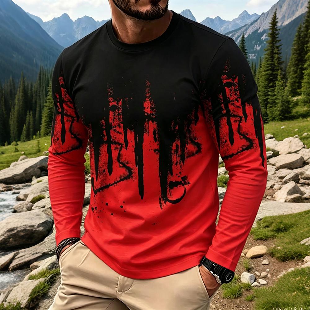 Men's Gradient Ink Splash Long - Base Layer Top avaliação e preço
